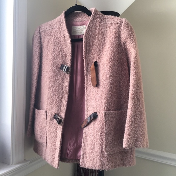 Barbie Pink tweed fuzzy nubbly boucle coat blazer vintage - Picture 7 of 7